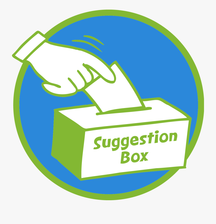 A round blue icon against which a green-outlined hand is depositing a white slip of paper into a suggestion box. Source: https://www.clipartkey.com/view/JThiTJ_government-clipart-city-hall-transparent-suggestion-box-clipart/